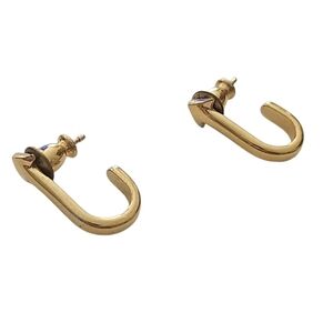 Vintage Monet Arrow Head Gold Tone Half Hook Earrings